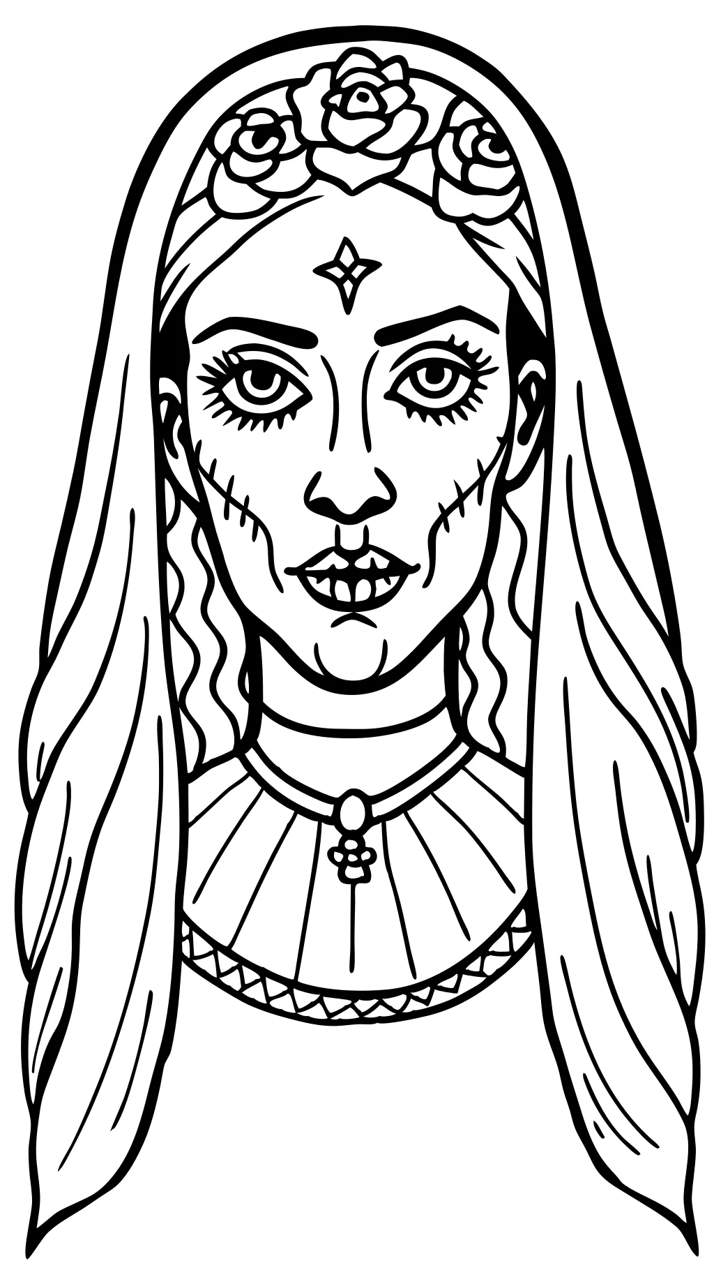 colorear dibujos coloring page sk la llorona face drawing